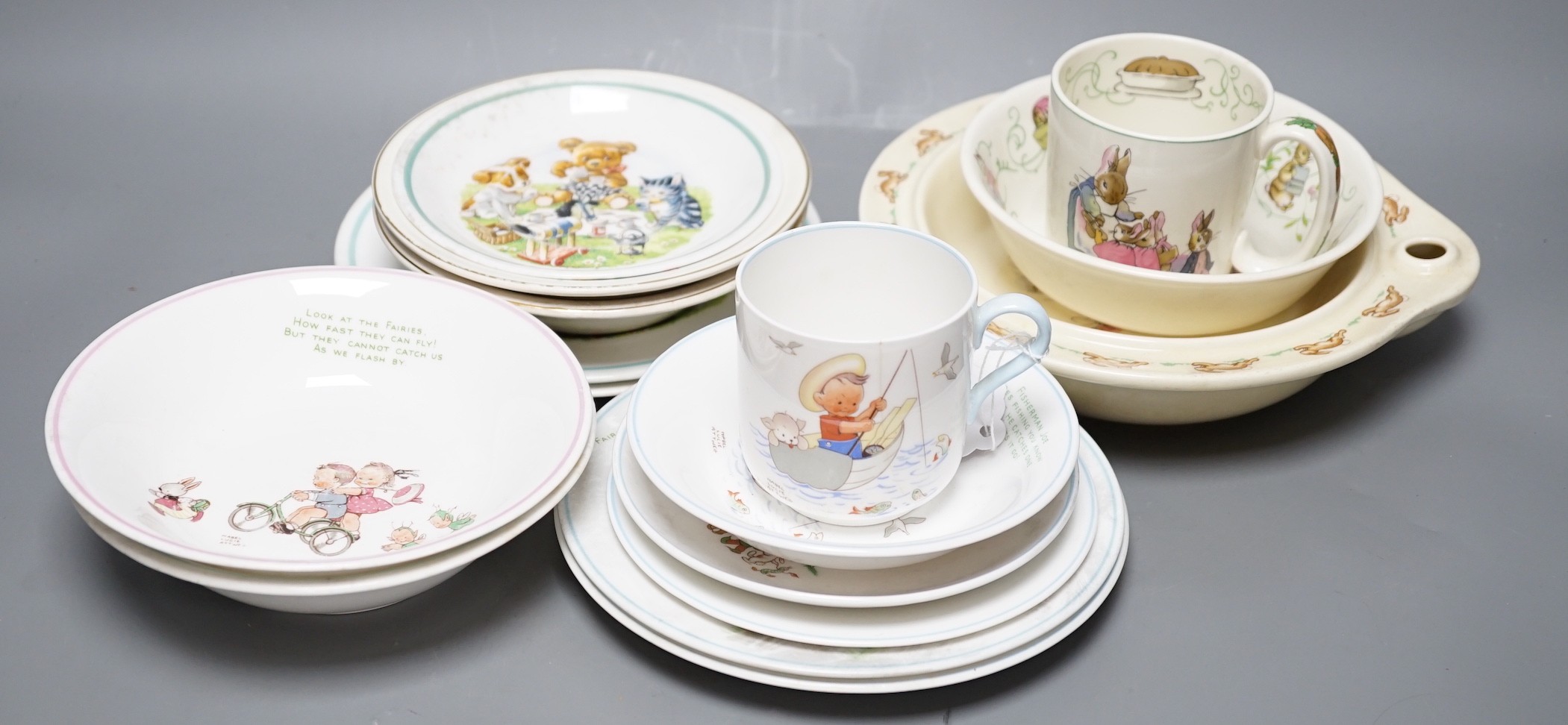 Shelley, Royal Albert and Wedgwood childs' teawares